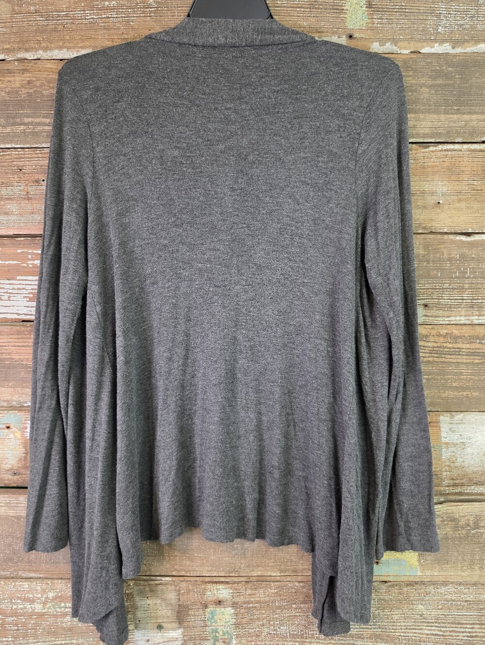 Zenana Outfitters Size L Charcoal Gray Open Front Cardigan - Picture 3 of 5
